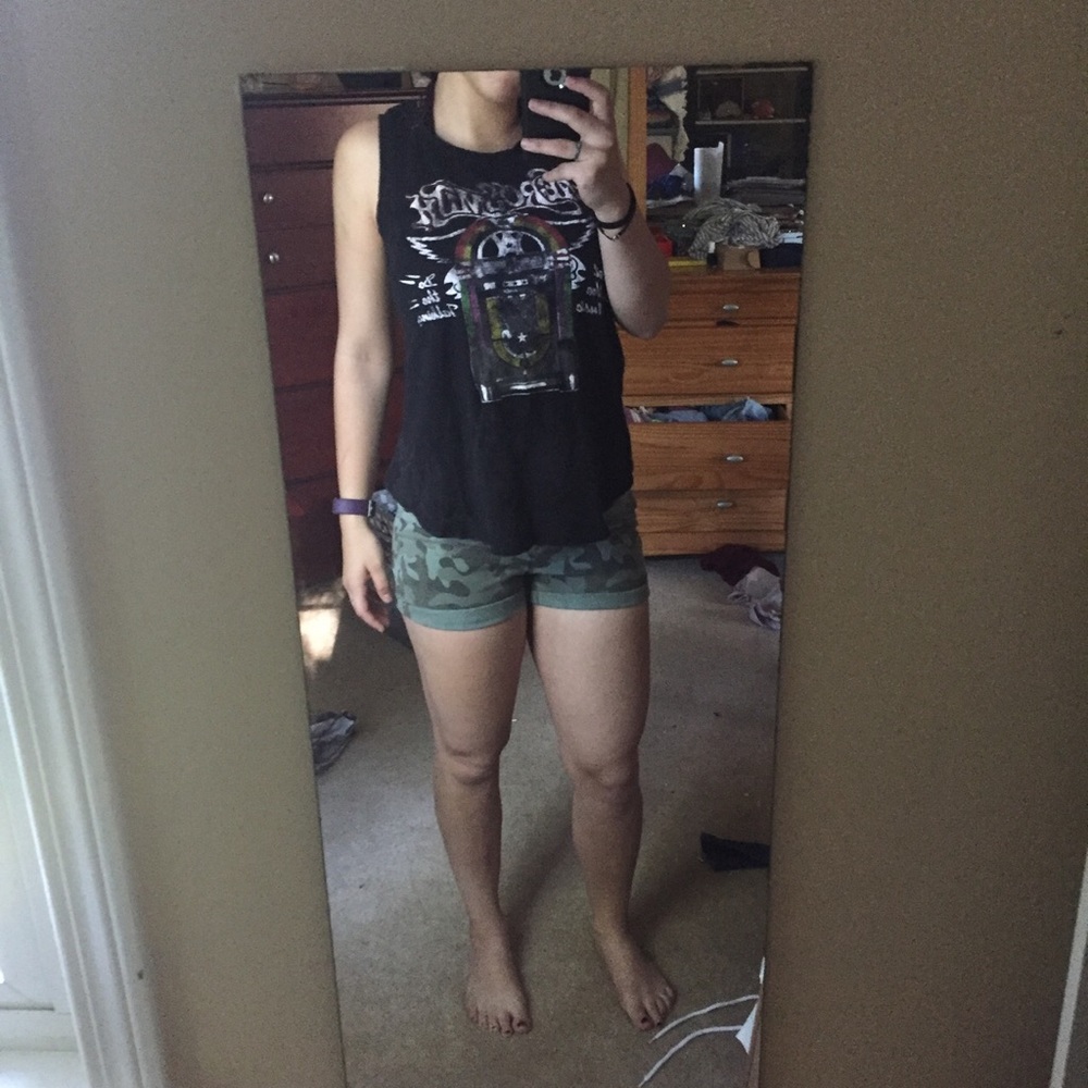 aerosmith acid wash band tee
